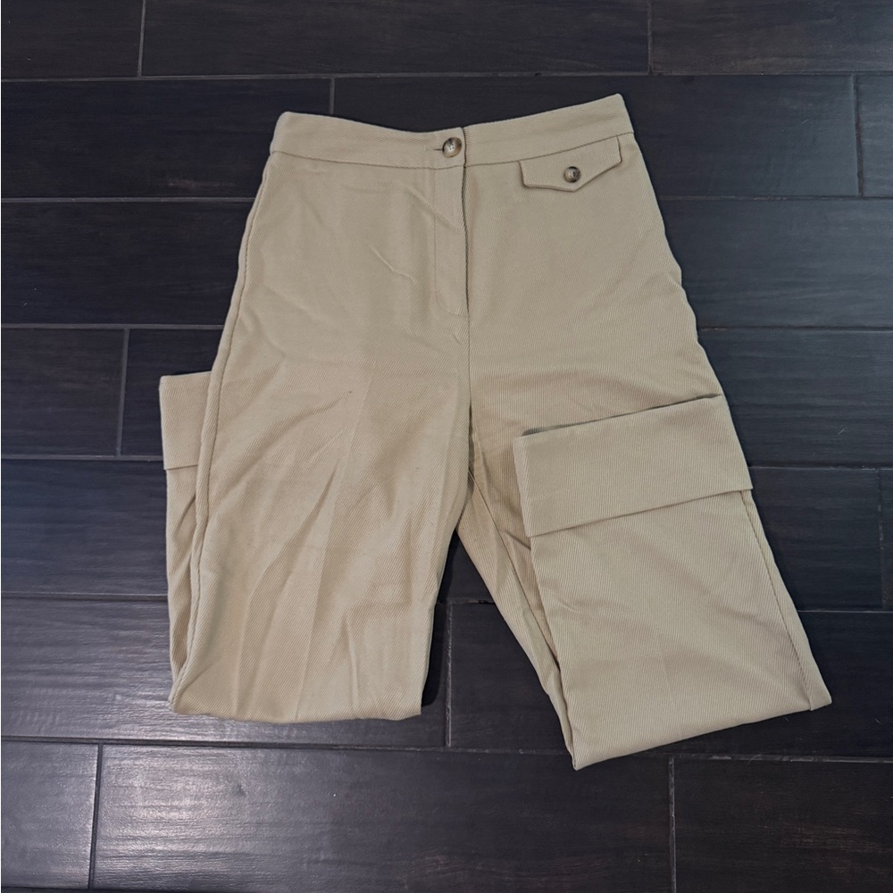 Topshop Women's Tan Cargo Pants
